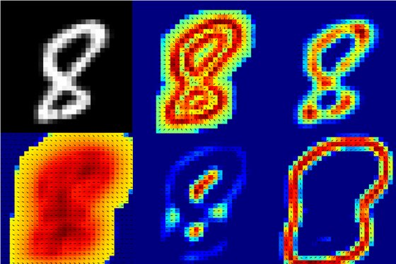 Harmonic Network feature maps of an MNIST 8, arrows showing phase (Fig. 11)